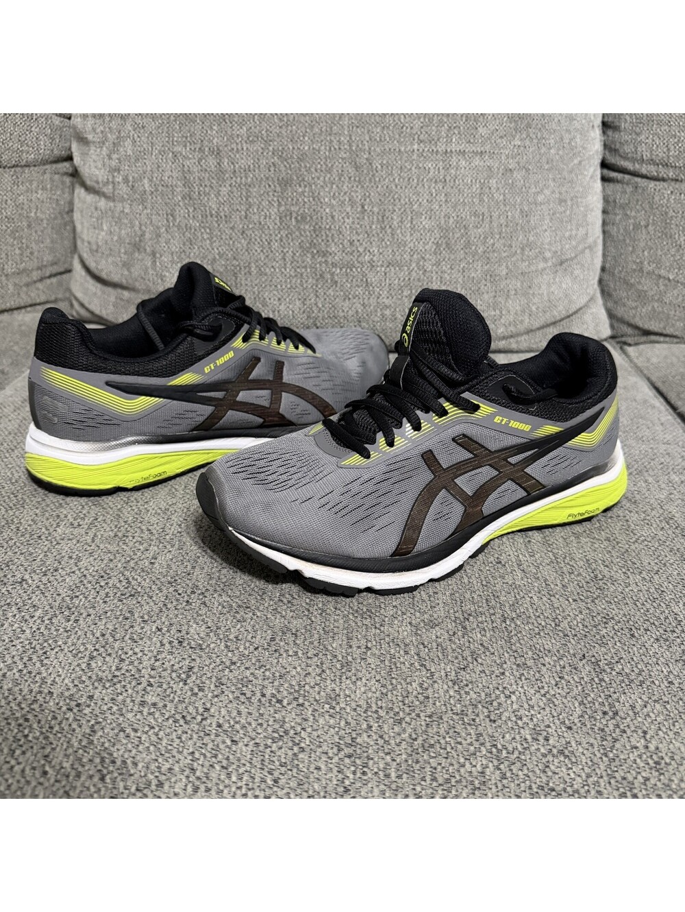 Asics GT-1000 Shoes Mens Size 9.5 Gray Black Running Sneakers Low Top Athletic